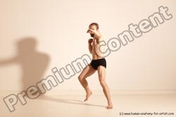 Underwear Martial art Man White Moving poses Slim Short Blond Dynamic poses Academic